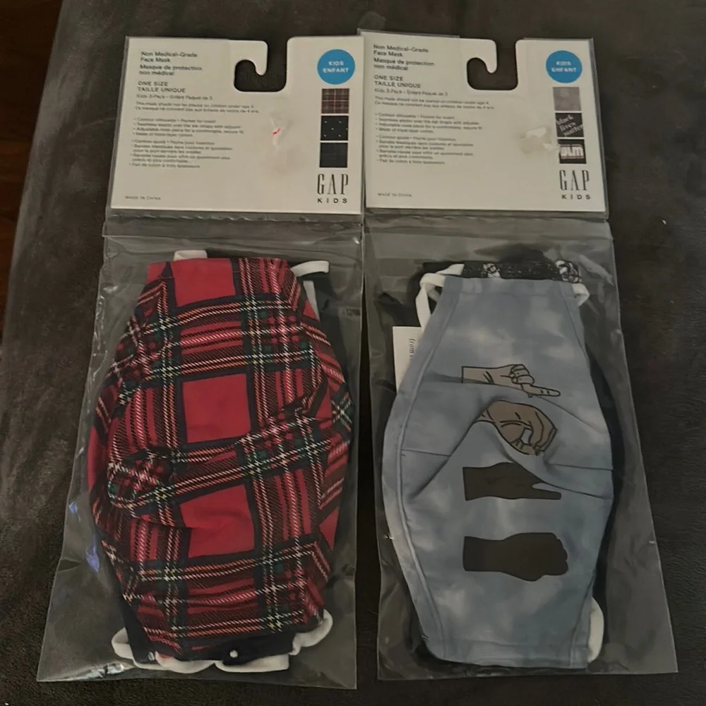 Gap kids face masks plaid blm
